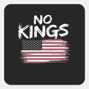 Amerikanische Flagge auf dem Kopf Distressed No Ki Quadratischer Aufkleber