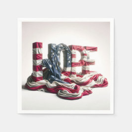 Amerikanische Flagge auf der HOPE Serviette