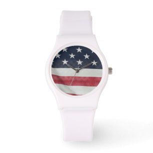 Amerikanische Flagge auf der Messe Sussex Landkrei Armbanduhr