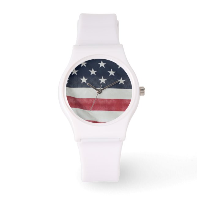 Amerikanische Flagge auf der Messe Sussex Landkrei Armbanduhr (Vorderseite)