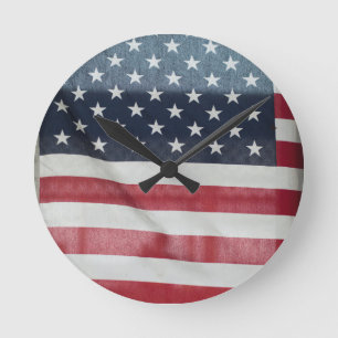 Amerikanische Flagge auf der Sussex County Fair Runde Wanduhr