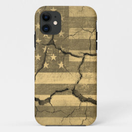 Amerikanische Flagge auf der Vintagen Mauer iPhone 11 Hülle