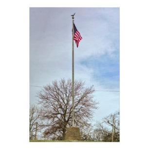 Amerikanische Flagge auf einem Fahnenmast, die hoc Fotodruck