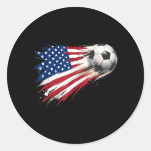Amerikanische Flagge auf einem Fußball Runder Aufkleber