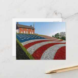 Amerikanische Flagge auf Gras Postkarte