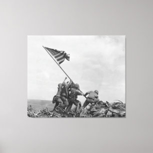 Amerikanische Flagge auf Iwojima (1945) anheben Leinwanddruck