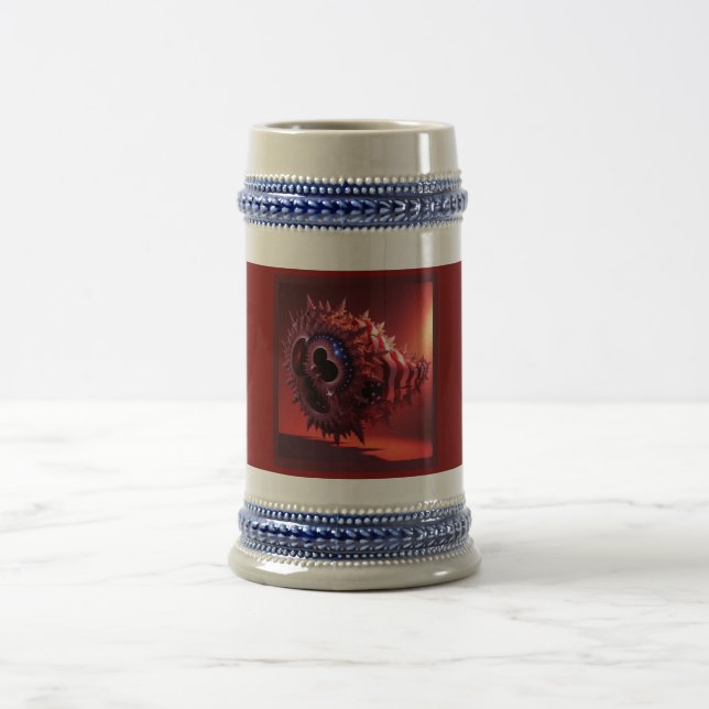 Amerikanische Flagge auf Mandelbrot Tube gelegt Bierglas (Mittel)