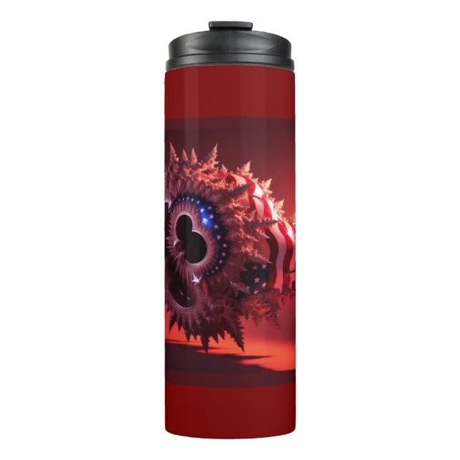 Amerikanische Flagge auf Mandelbrot Tube gelegt Thermosbecher (Vorderseite)