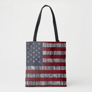 Amerikanische Flagge auf Zaunhintergrund.4., abs