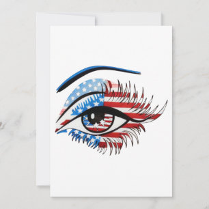 Amerikanische Flagge Auge, Patriotische Sublimatio Dankeskarte