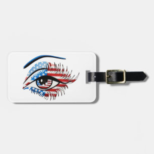 Amerikanische Flagge Auge, Patriotische Sublimatio Gepäckanhänger