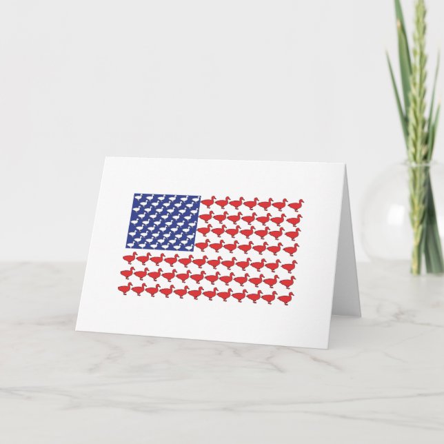 Amerikanische Flagge aus Enten Feiertagskarte (Vorderseite)