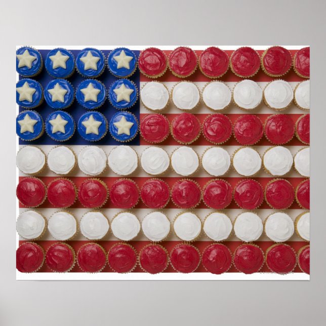 Amerikanische Flagge aus Kuchen Poster (Vorne)