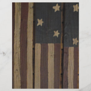 Amerikanische Flagge aus primitivem Holz