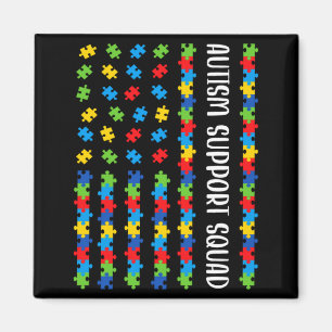 Amerikanische Flagge Autismus-Bewusstseins-Puzzle Magnet