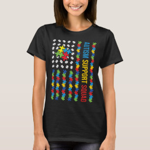 Amerikanische Flagge Autismus-Bewusstseins-Puzzle T-Shirt