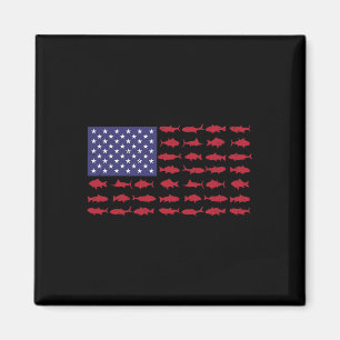 Amerikanische Flagge B Fischen Kinderjunge Frauen  Magnet