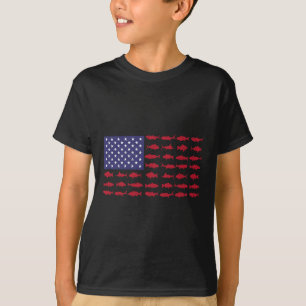 Amerikanische Flagge B Fischen Kinderjunge Frauen  T-Shirt