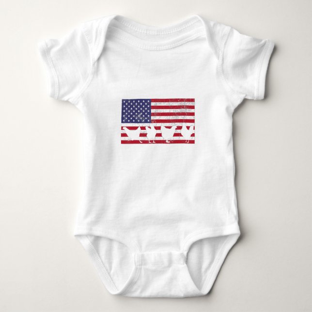 Amerikanische Flagge Baby Strampler (Vorderseite)