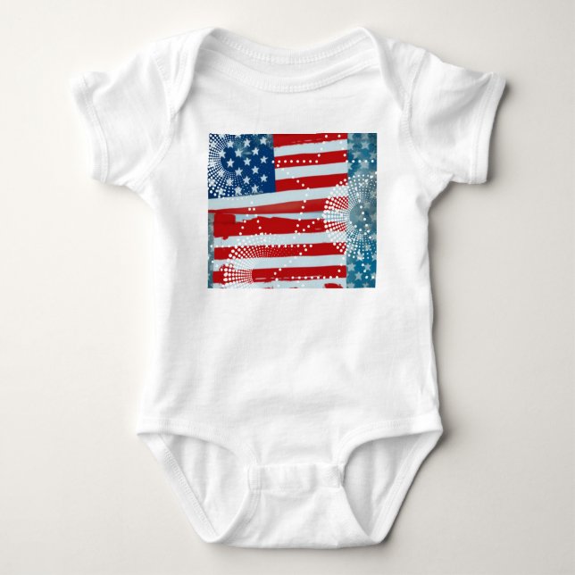 Amerikanische Flagge Baby Strampler (Vorderseite)