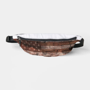Amerikanische Flagge Backsteinmauer Bauchtasche