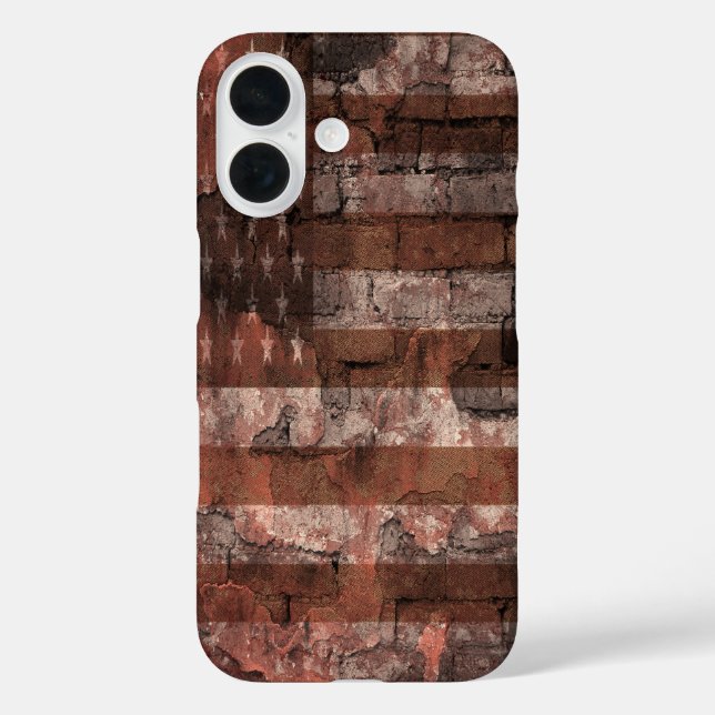 Amerikanische Flagge Backsteinmauer Case-Mate iPhone Hülle (Rückseite)