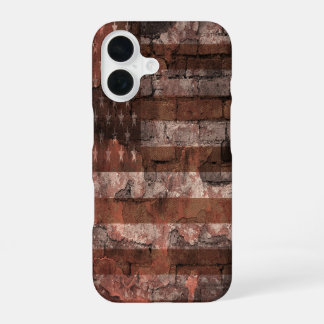 Amerikanische Flagge Backsteinmauer iPhone 16 Hülle
