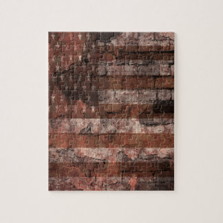 Amerikanische Flagge Backsteinmauer Puzzle
