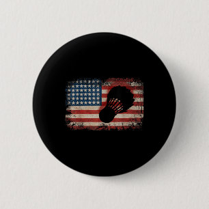 Amerikanische Flagge Badminton Federball Kunst Spo Button