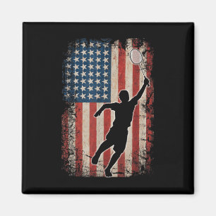 Amerikanische Flagge Badminton Federball Kunst Spo Magnet
