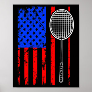 Amerikanische Flagge Badminton Poster