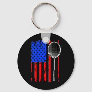 Amerikanische Flagge Badminton Schlüsselanhänger