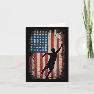 Amerikanische Flagge Badminton Shuttle Art Sports Karte