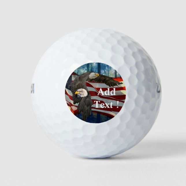Amerikanische Flagge Bald Eagle Golfball (Vorderseite)