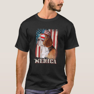 Amerikanische Flagge Bandana Dog Red White Blue 4. T-Shirt