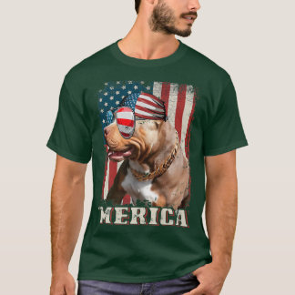 Amerikanische Flagge Bandana Pit Bull Dog Lover Pi T-Shirt