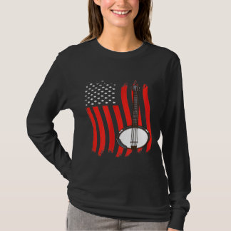 Amerikanische Flagge Banjo T-Shirt