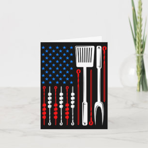 Amerikanische Flagge Barbecue Sohn Vater Ehemann V Karte