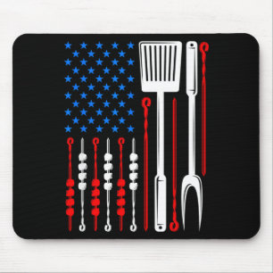 Amerikanische Flagge Barbecue Sohn Vater Ehemann V Mousepad