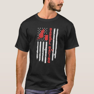 Amerikanische Flagge Barrel Racer Rodeo USA Barrel T-Shirt