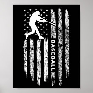 Amerikanische Flagge Baseball-Bekleidung - Vintage Poster