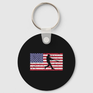 Amerikanische Flagge Baseball Cooles Vintage-Gesc Schlüsselanhänger