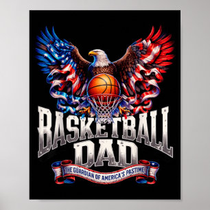 Amerikanische Flagge Basketball Patriotisch USA Re Poster