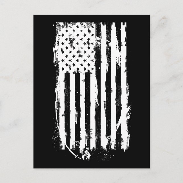 Amerikanische Flagge beängstigend Weiß Postkarte (Vorderseite)
