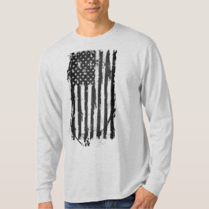 Amerikanische Flagge beängstigender schwarzer T - T-Shirt