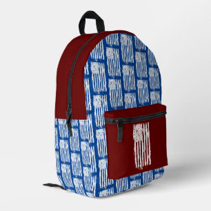 Amerikanische Flagge bedruckt Weiß Bedruckter Rucksack