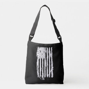 Amerikanische Flagge Bedruckt Weiß Tragetaschen Mit Langen Trägern
