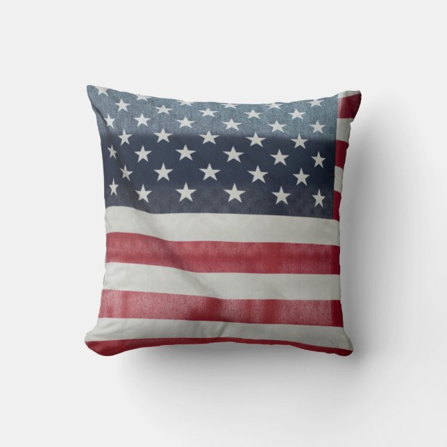 Amerikanische Flagge beim Sussex County angemessen Kissen (Vorderseite)