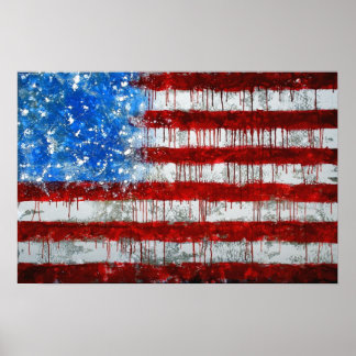 Amerikanische Flagge bemalt Poster