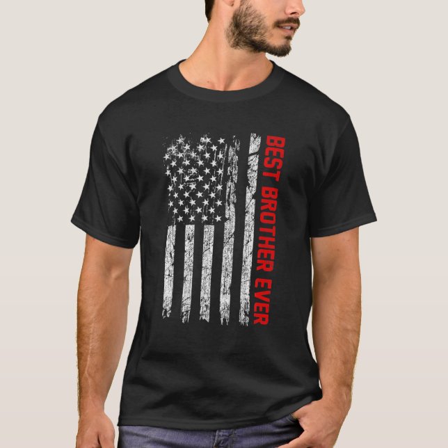 Amerikanische Flagge Bester Bruder je 4. Juli Vate T-Shirt (Vorderseite)